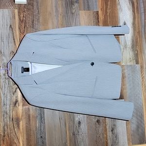 Ann Taylor, Size 12, Gray and White Stripped Pant Suit